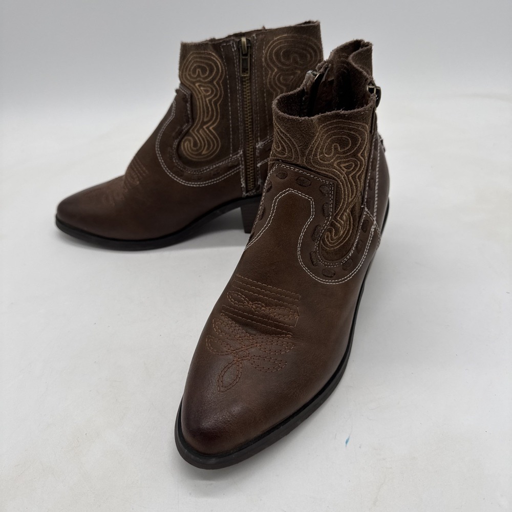 Coolway Leather Western Ankle Booties Size 9 Boho worn Once